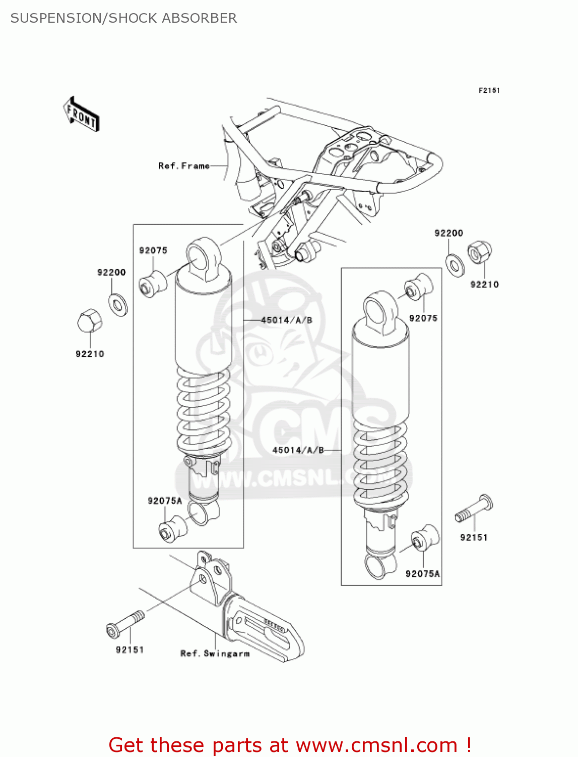 SUSPENSION/SHOCK ABSORBER EJ650A3 W650 2001 USA CALIFORNIA CANADA