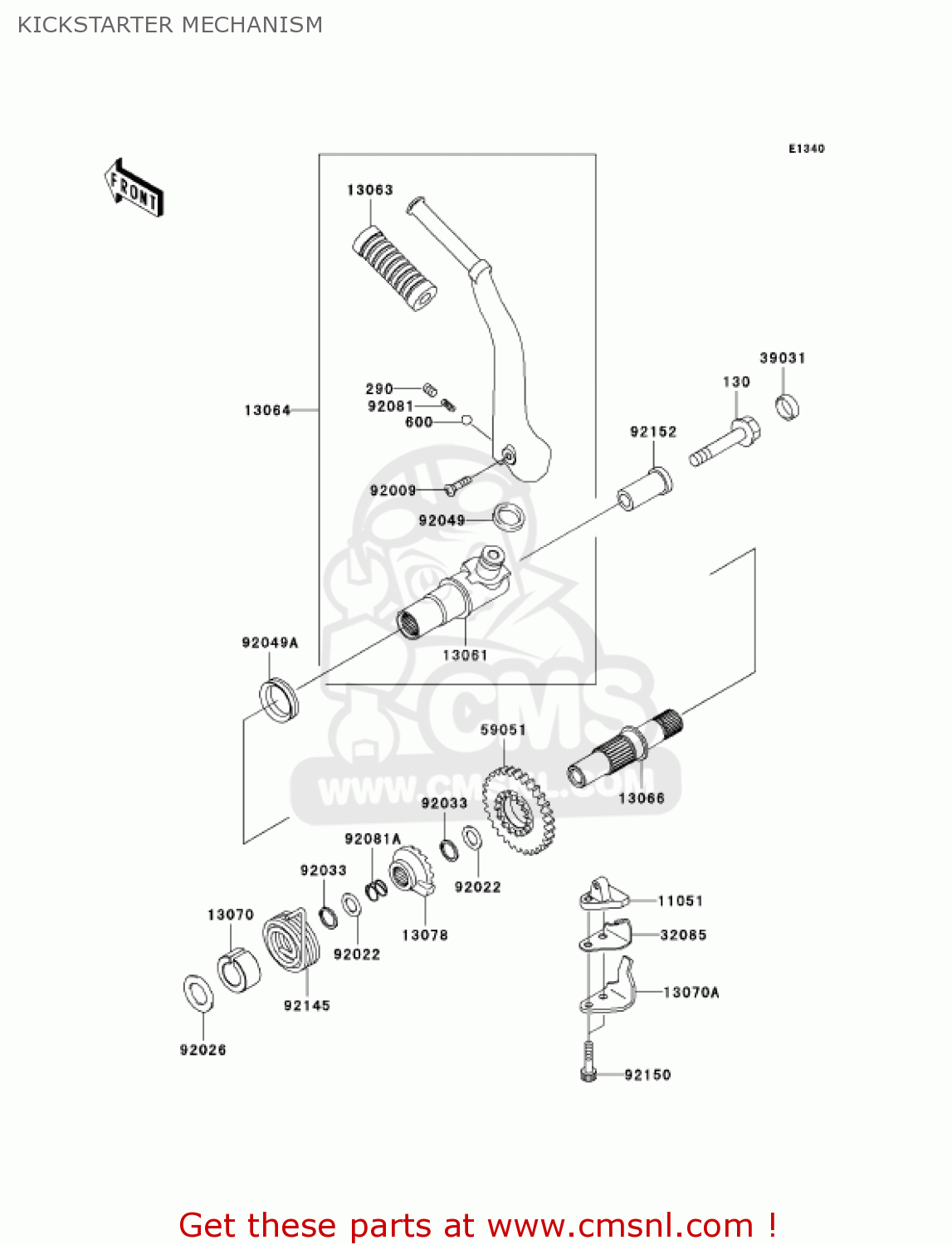 KICKSTARTER MECHANISM EJ650A3 W650 2001 USA CALIFORNIA CANADA