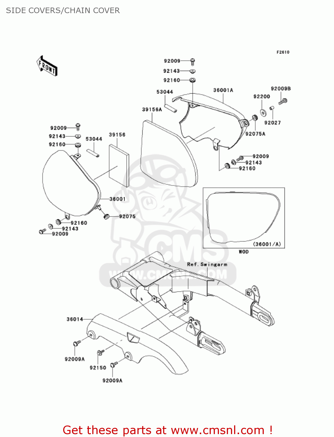 SIDE COVERS/CHAIN COVER EJ650A3 W650 2001 USA CALIFORNIA CANADA