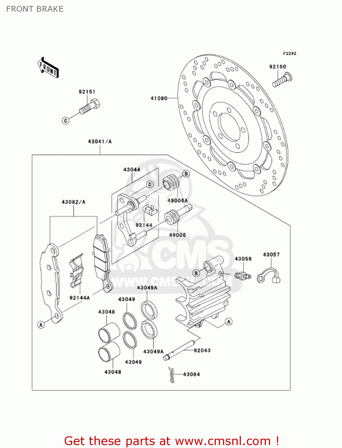 FRONT BRAKE EJ650A3 W650 2001 USA CALIFORNIA CANADA