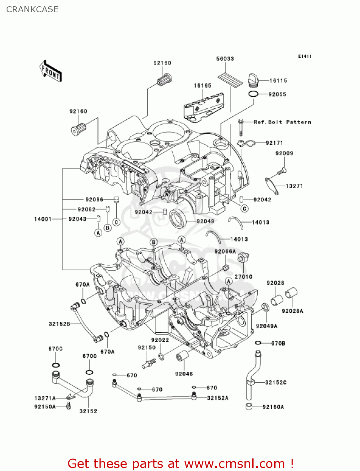 CRANKCASE EJ650A3 W650 2001 USA CALIFORNIA CANADA