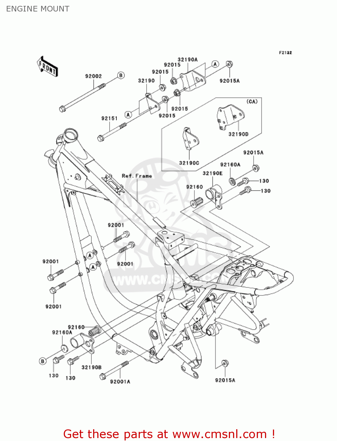 ENGINE MOUNT EJ650A3 W650 2001 USA CALIFORNIA CANADA