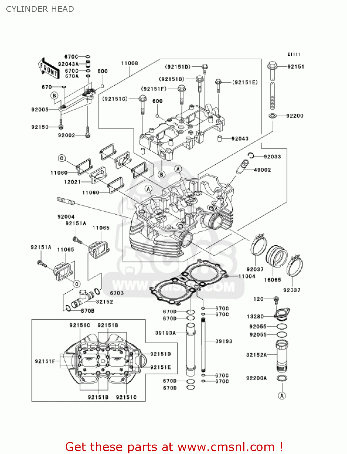 CYLINDER HEAD EJ650A3 W650 2001 USA CALIFORNIA CANADA