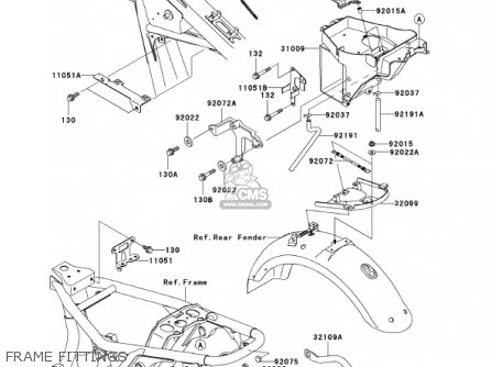 FRAME FITTINGS - EJ650A3 W650 2001 USA CALIFORNIA CANADA