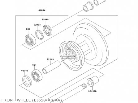 FRONT WHEEL (EJ650-A3/A4) - EJ650A3 W650 2001 USA CALIFORNIA CANADA