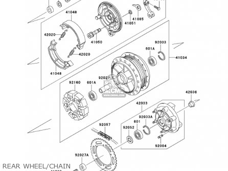 REAR WHEEL/CHAIN - EJ650A3 W650 2001 USA CALIFORNIA CANADA