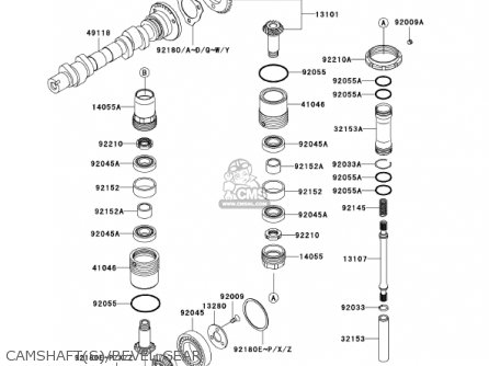 CAMSHAFT(S)/BEVEL GEAR - EJ650A3 W650 2001 USA CALIFORNIA CANADA