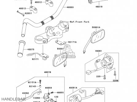 HANDLEBAR - EJ650A3 W650 2001 USA CALIFORNIA CANADA