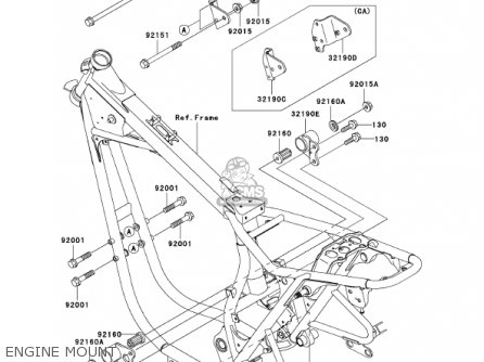 ENGINE MOUNT - EJ650A3 W650 2001 USA CALIFORNIA CANADA
