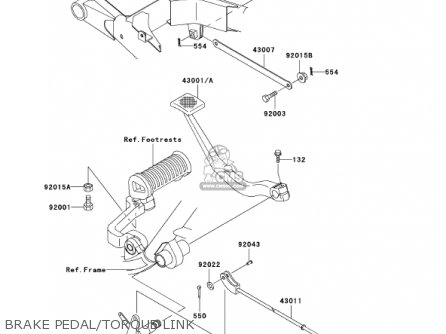 BRAKE PEDAL/TORQUE LINK - EJ650A3 W650 2001 USA CALIFORNIA CANADA