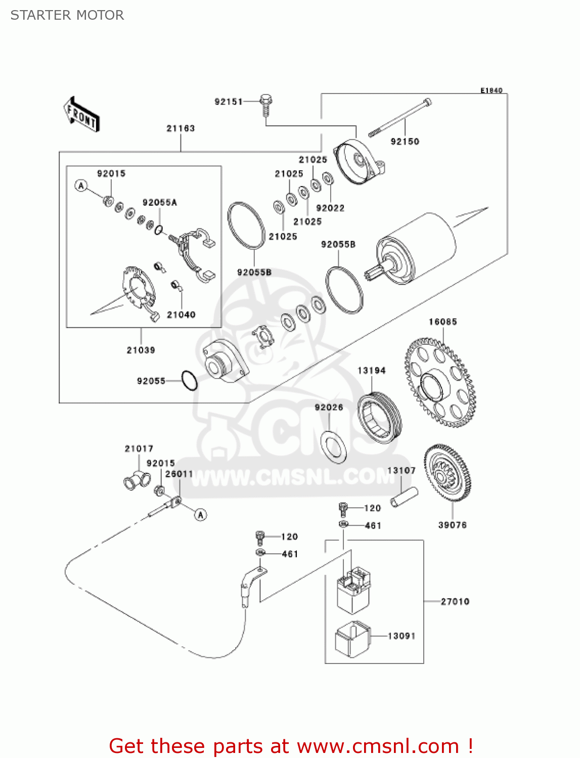 STARTER MOTOR EJ650A4 W650 2002 CANADA