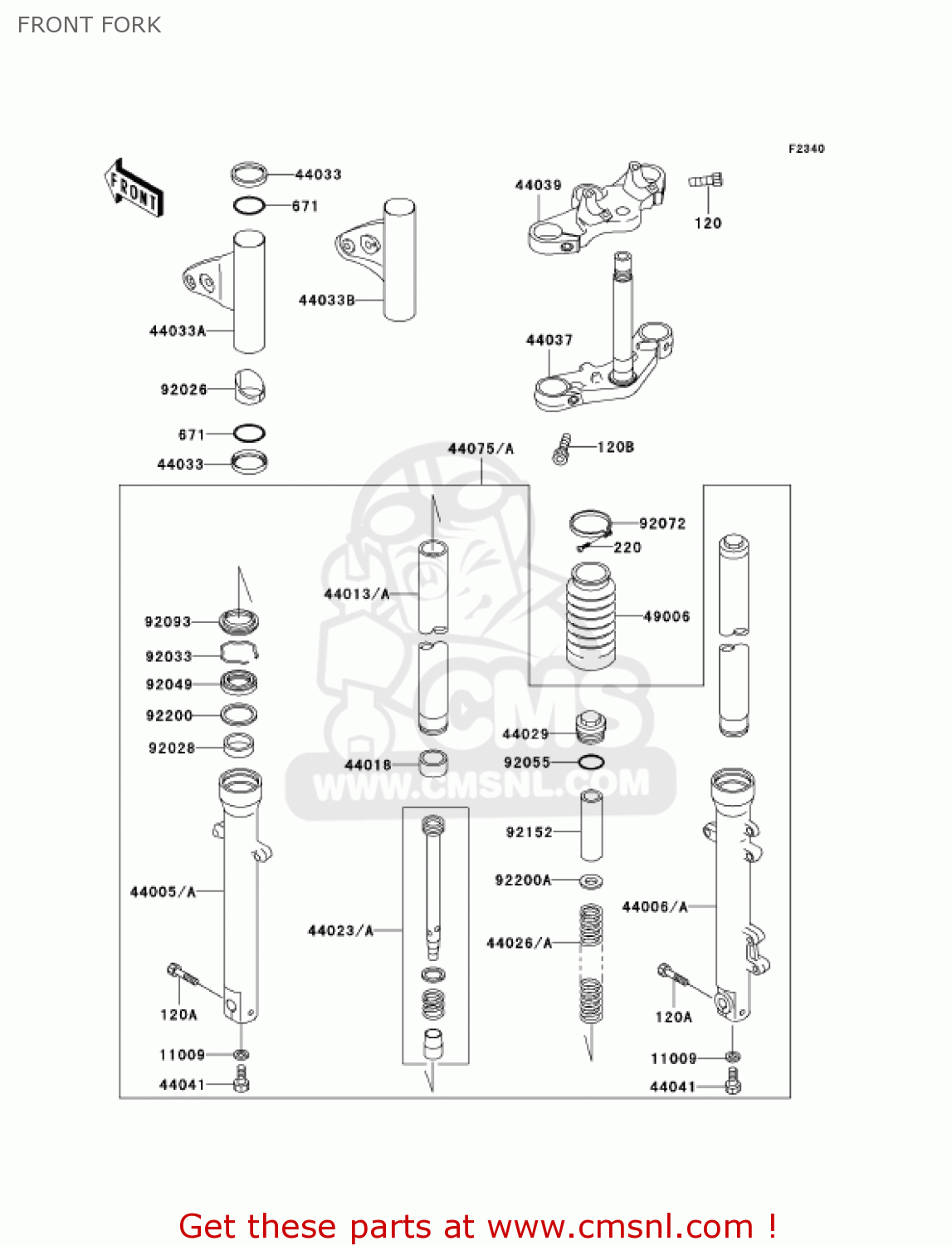 FRONT FORK EJ650A4 W650 2002 CANADA