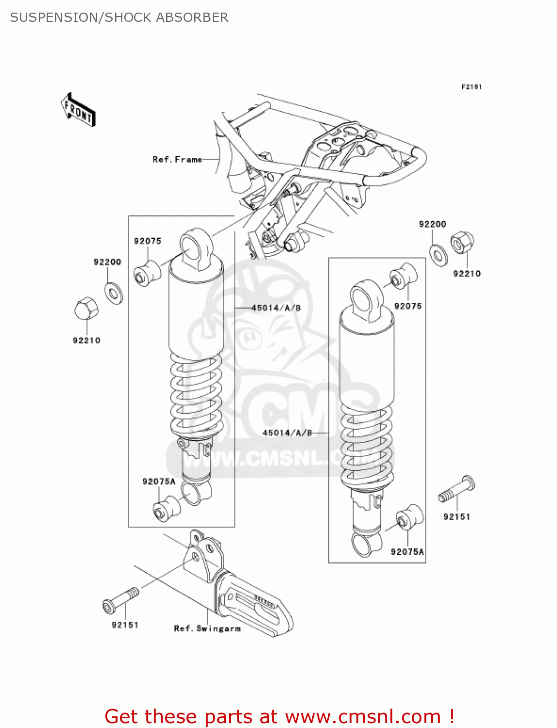 SUSPENSION/SHOCK ABSORBER EJ650A4 W650 2002 CANADA