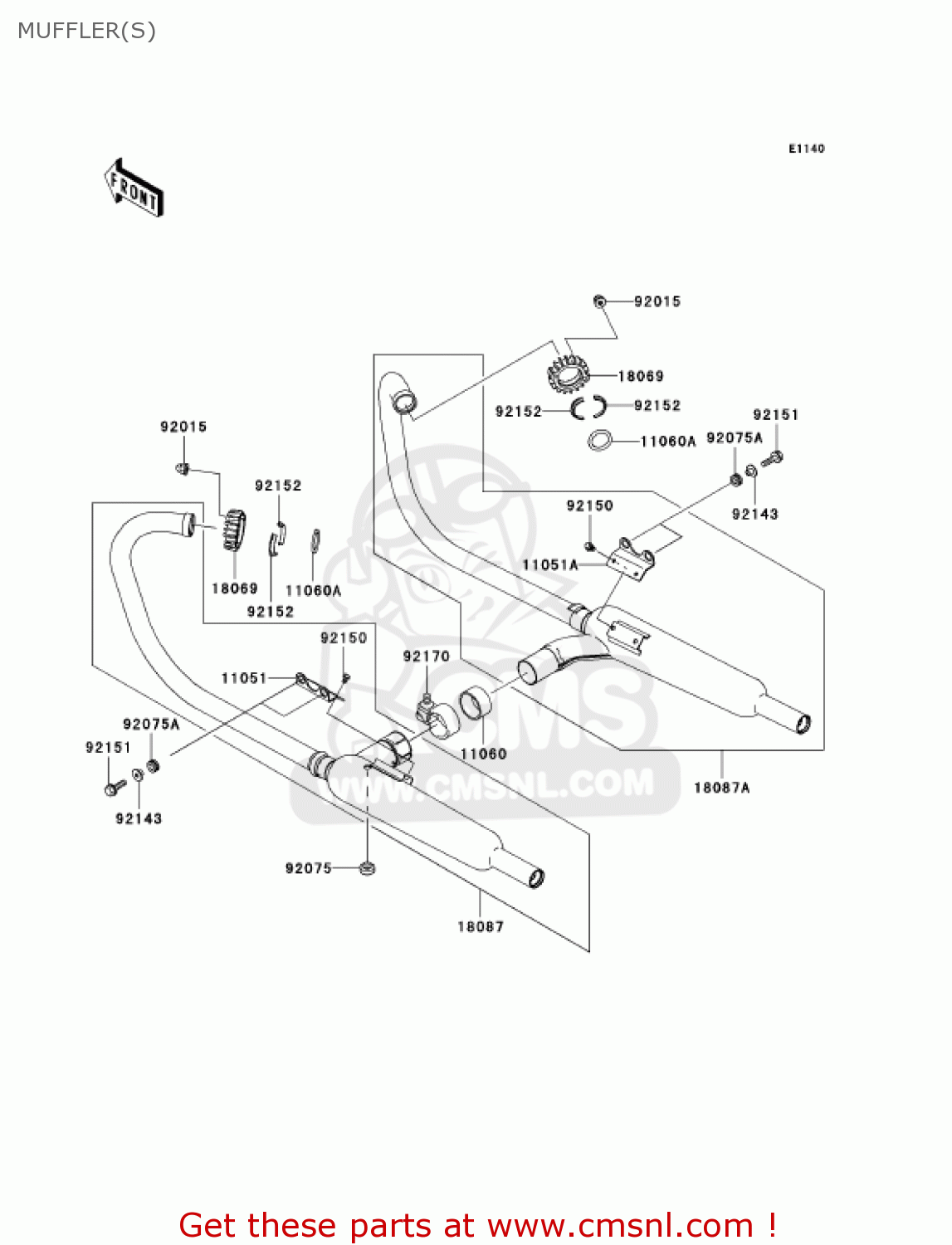 MUFFLER(S) EJ650A4 W650 2002 CANADA