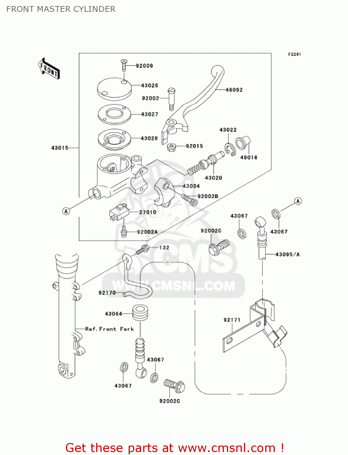 FRONT MASTER CYLINDER EJ650A4 W650 2002 CANADA