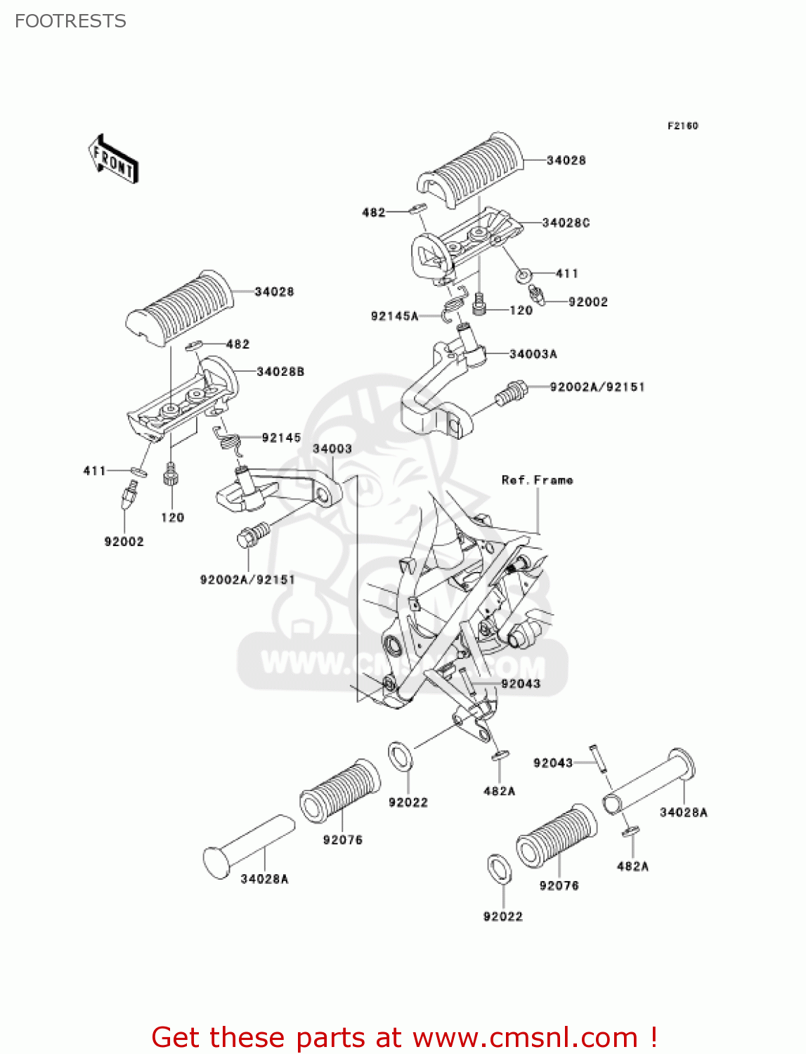 FOOTRESTS EJ650A4 W650 2002 CANADA