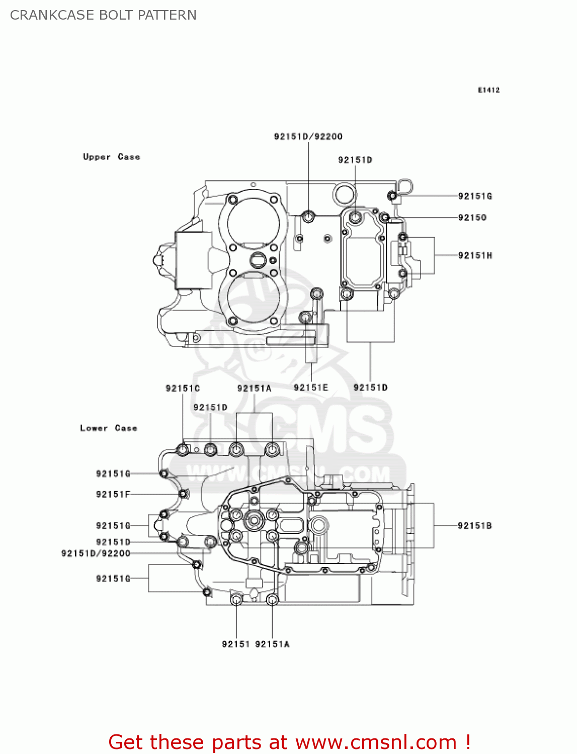 CRANKCASE BOLT PATTERN EJ650A4 W650 2002 CANADA