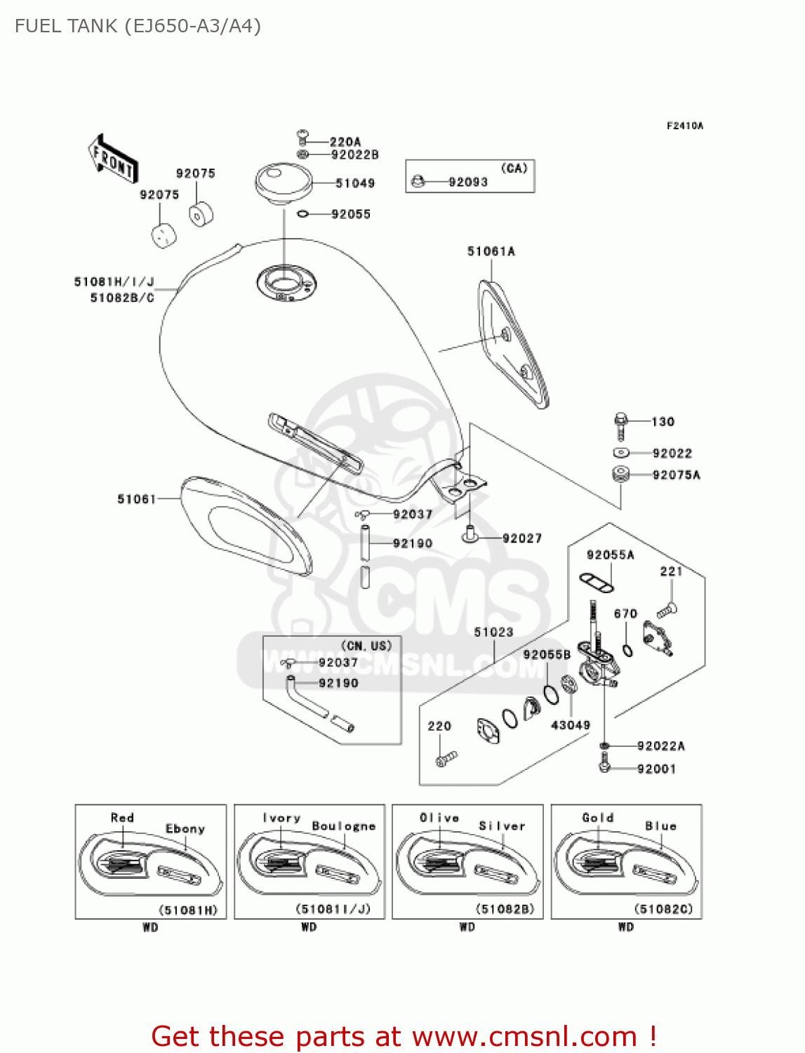 FUEL TANK (EJ650-A3/A4) EJ650A4 W650 2002 CANADA