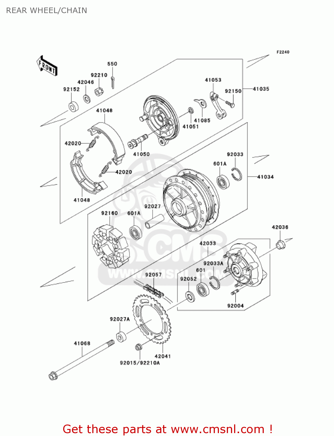 REAR WHEEL/CHAIN EJ650A4 W650 2002 CANADA
