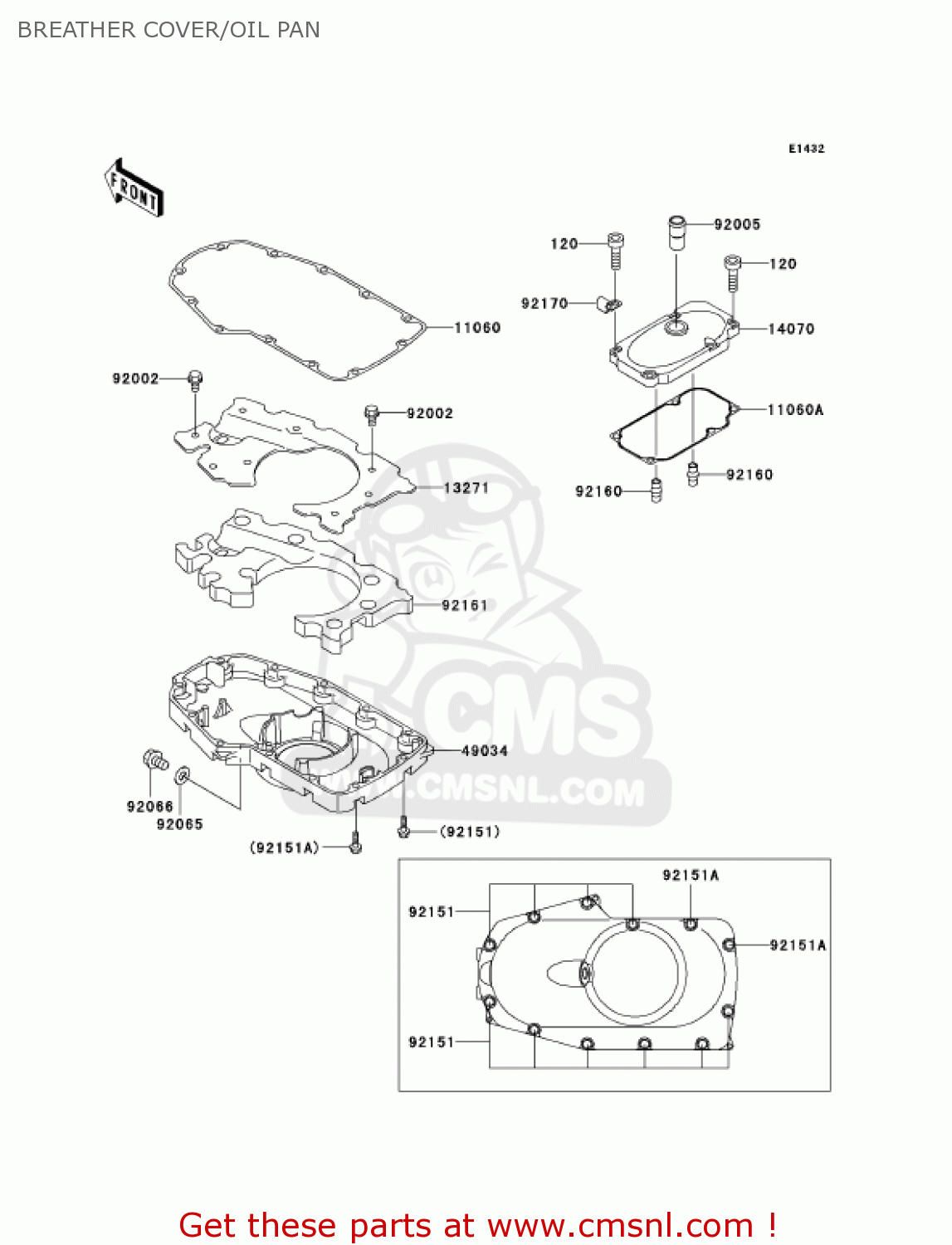 BREATHER COVER/OIL PAN EJ650A4 W650 2002 CANADA