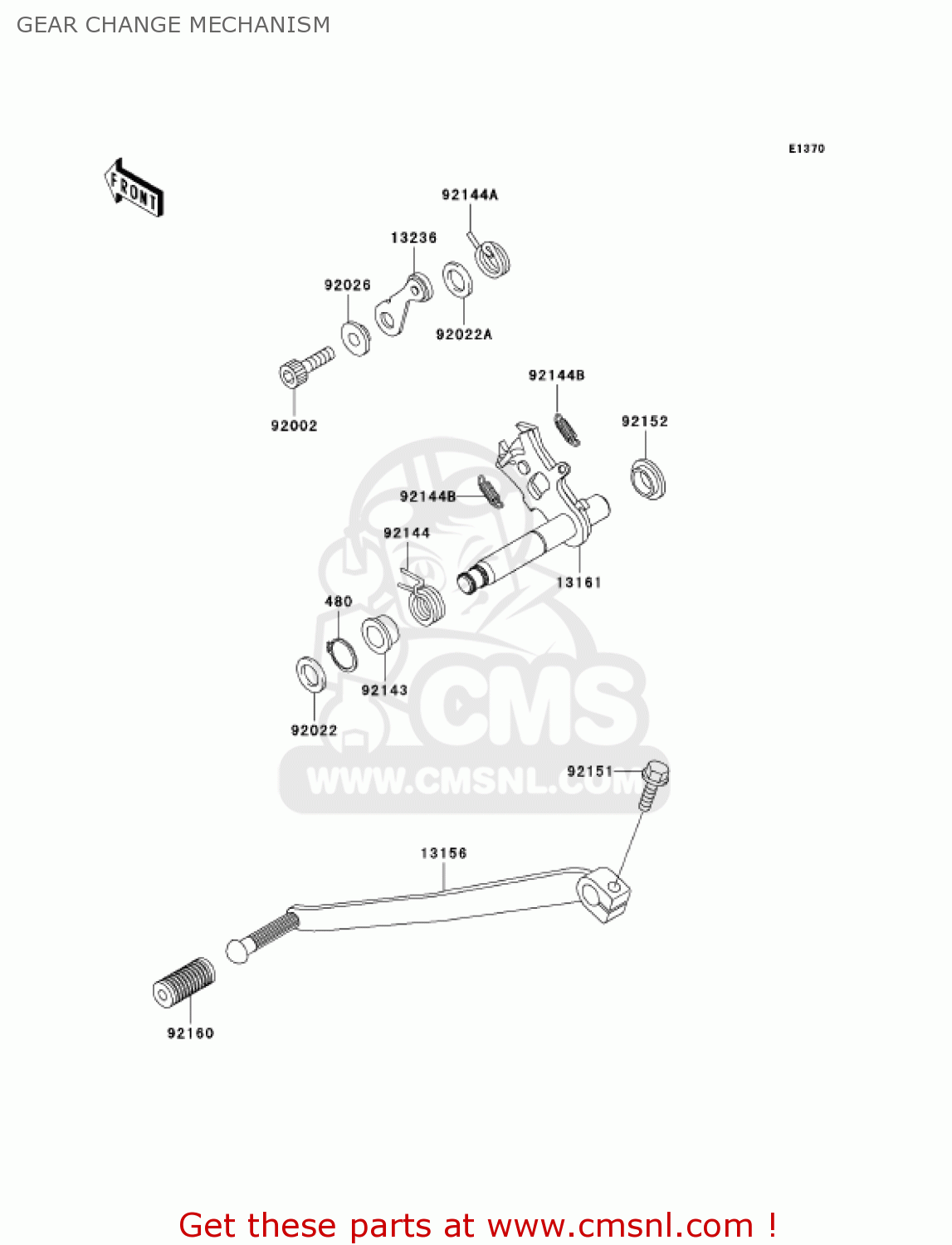 GEAR CHANGE MECHANISM EJ650A4 W650 2002 CANADA