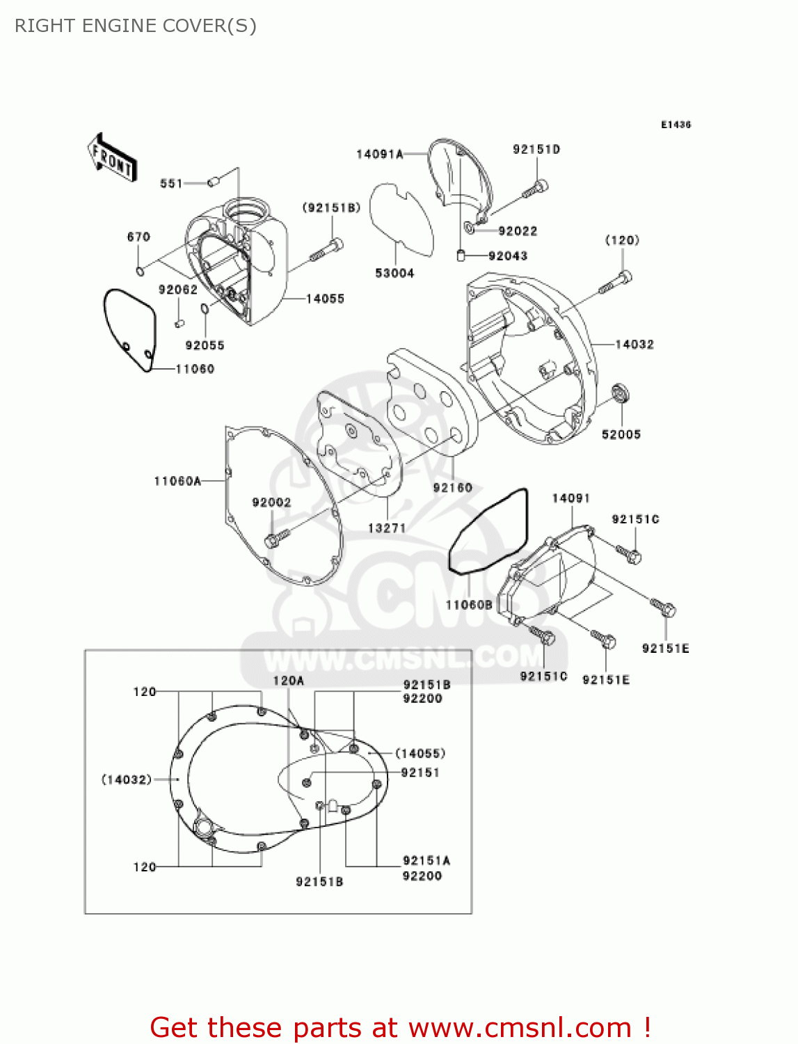 RIGHT ENGINE COVER(S) EJ650A4 W650 2002 CANADA