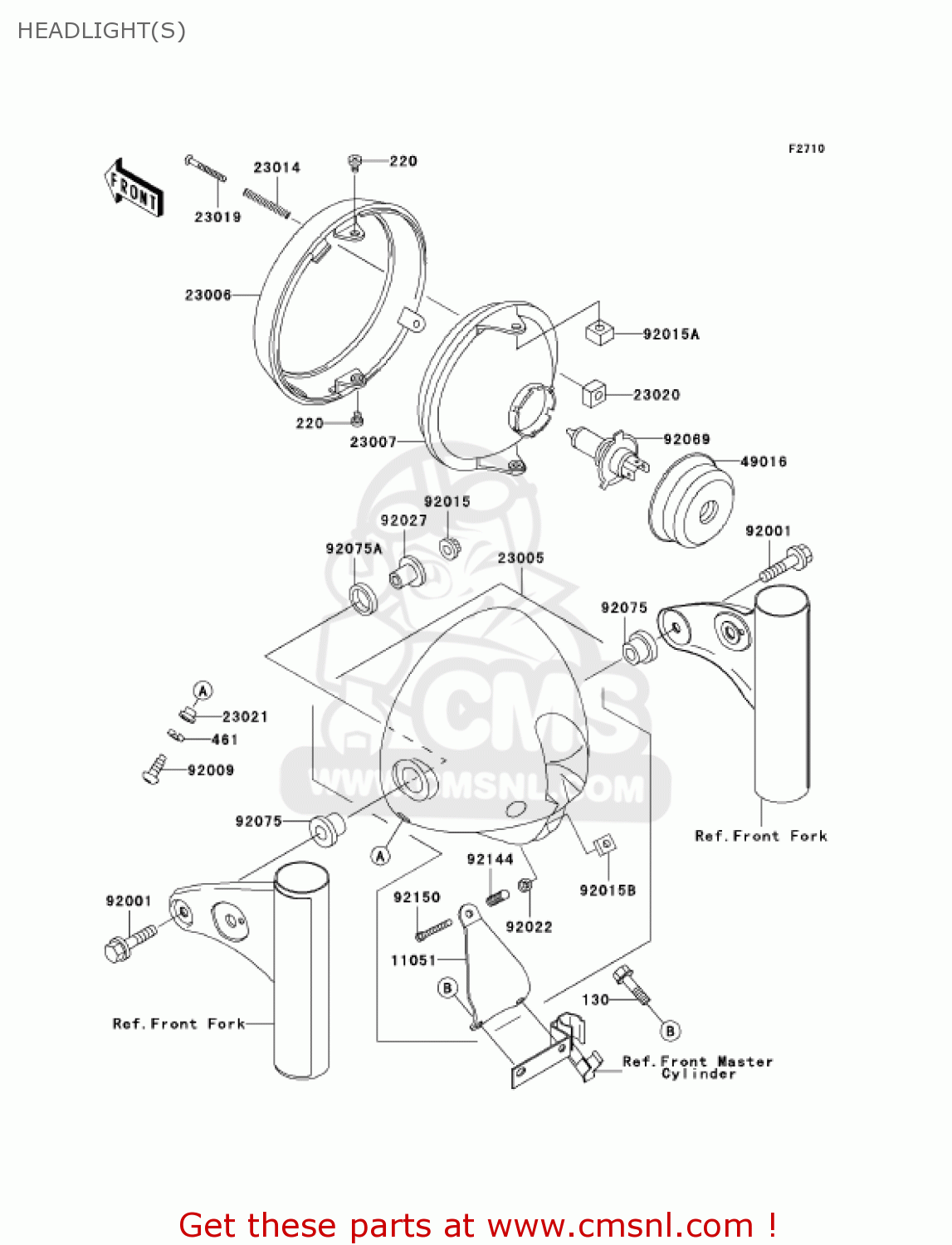 HEADLIGHT(S) EJ650A4 W650 2002 CANADA