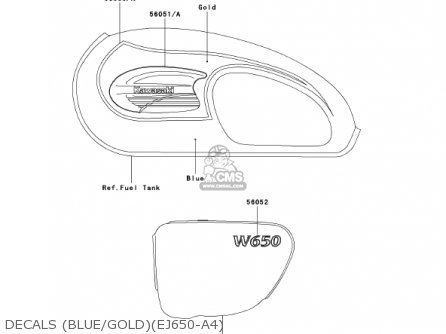 DECALS (BLUE/GOLD)(EJ650-A4) - EJ650A4 W650 2002 CANADA