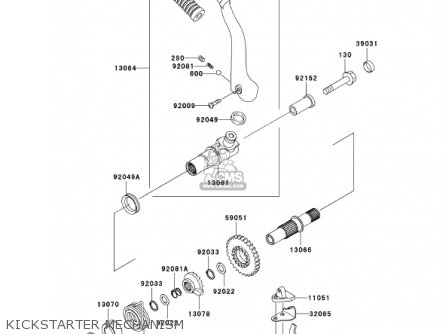 KICKSTARTER MECHANISM - EJ650A4 W650 2002 CANADA