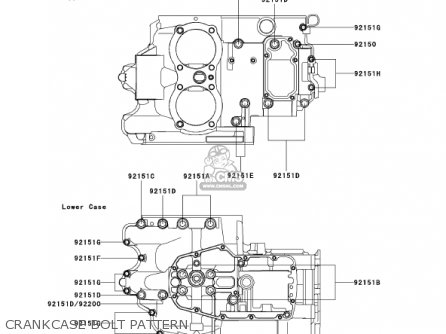 CRANKCASE BOLT PATTERN - EJ650A4 W650 2002 CANADA
