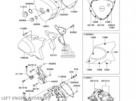 LEFT ENGINE COVER(S) - EJ650A4 W650 2002 CANADA