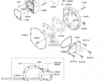 RIGHT ENGINE COVER(S) - EJ650A4 W650 2002 CANADA