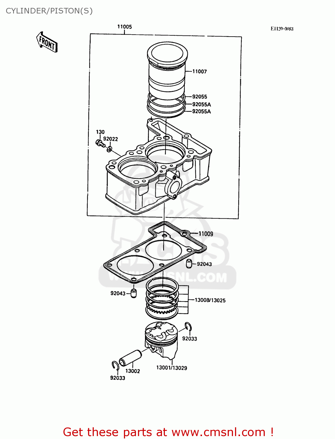 CYLINDER/PISTON(S) EL250B2 ELIMINATOR 1988 FG