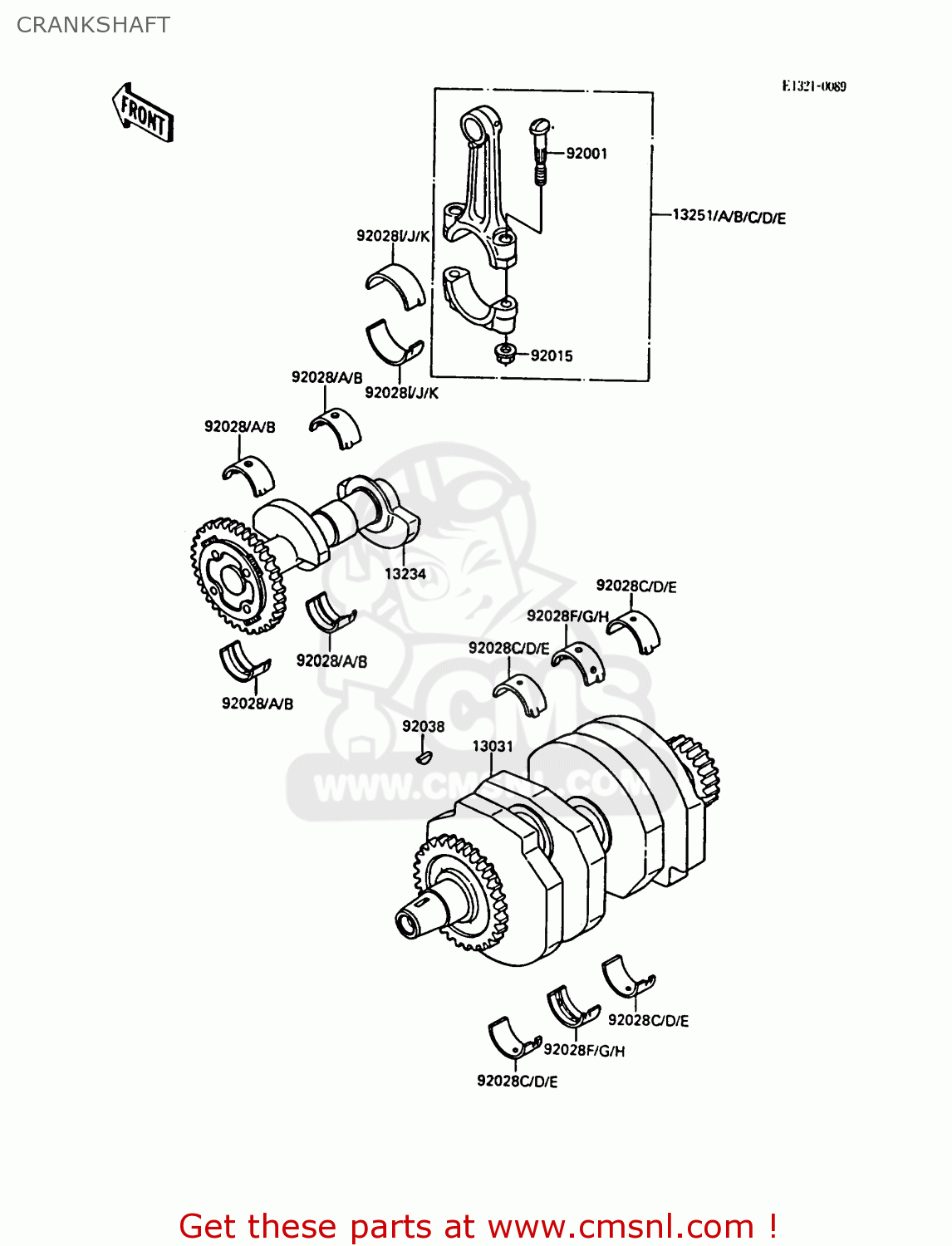 CRANKSHAFT EL250B2 ELIMINATOR 1988 FG