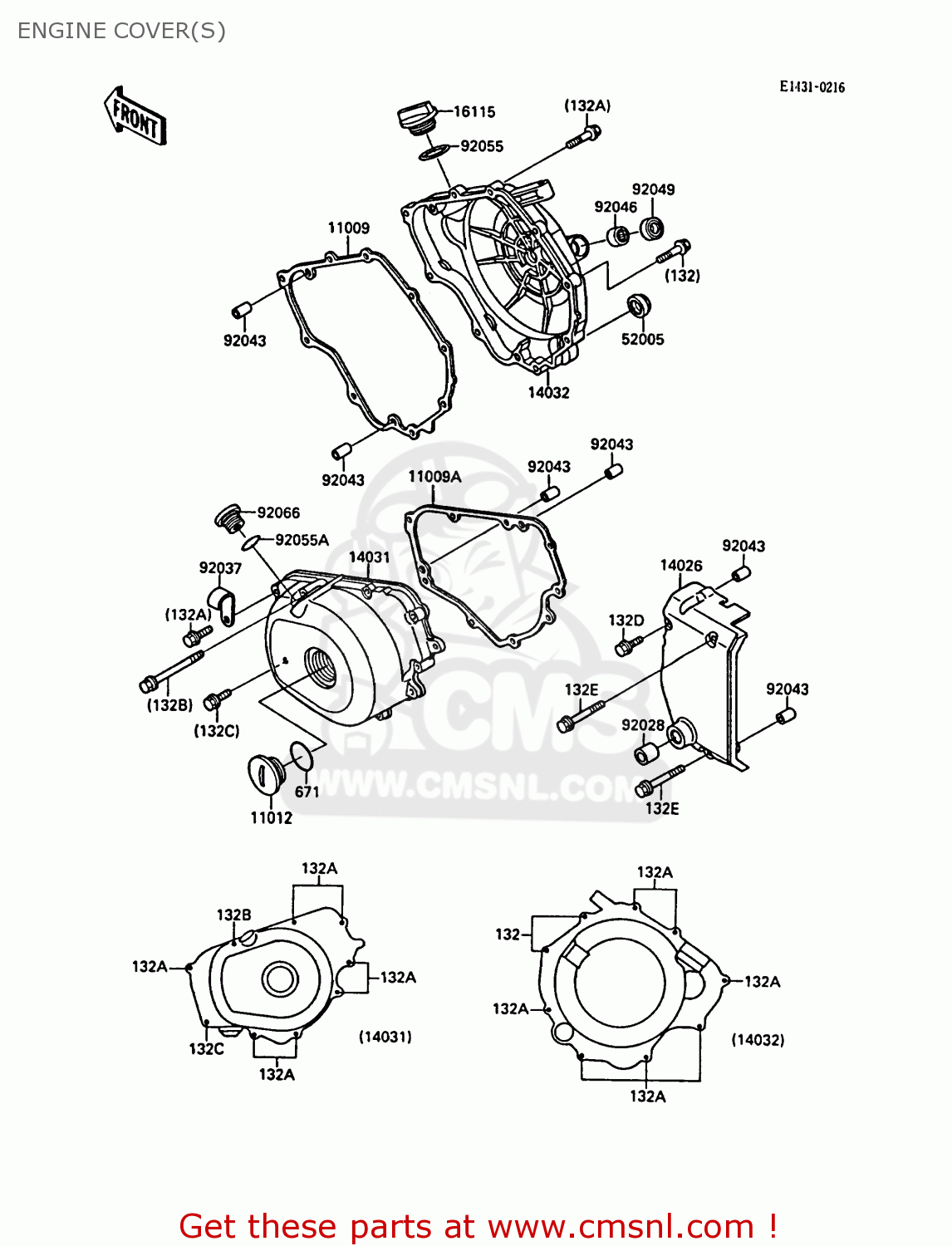 ENGINE COVER(S) EL250B2 ELIMINATOR 1988 FG