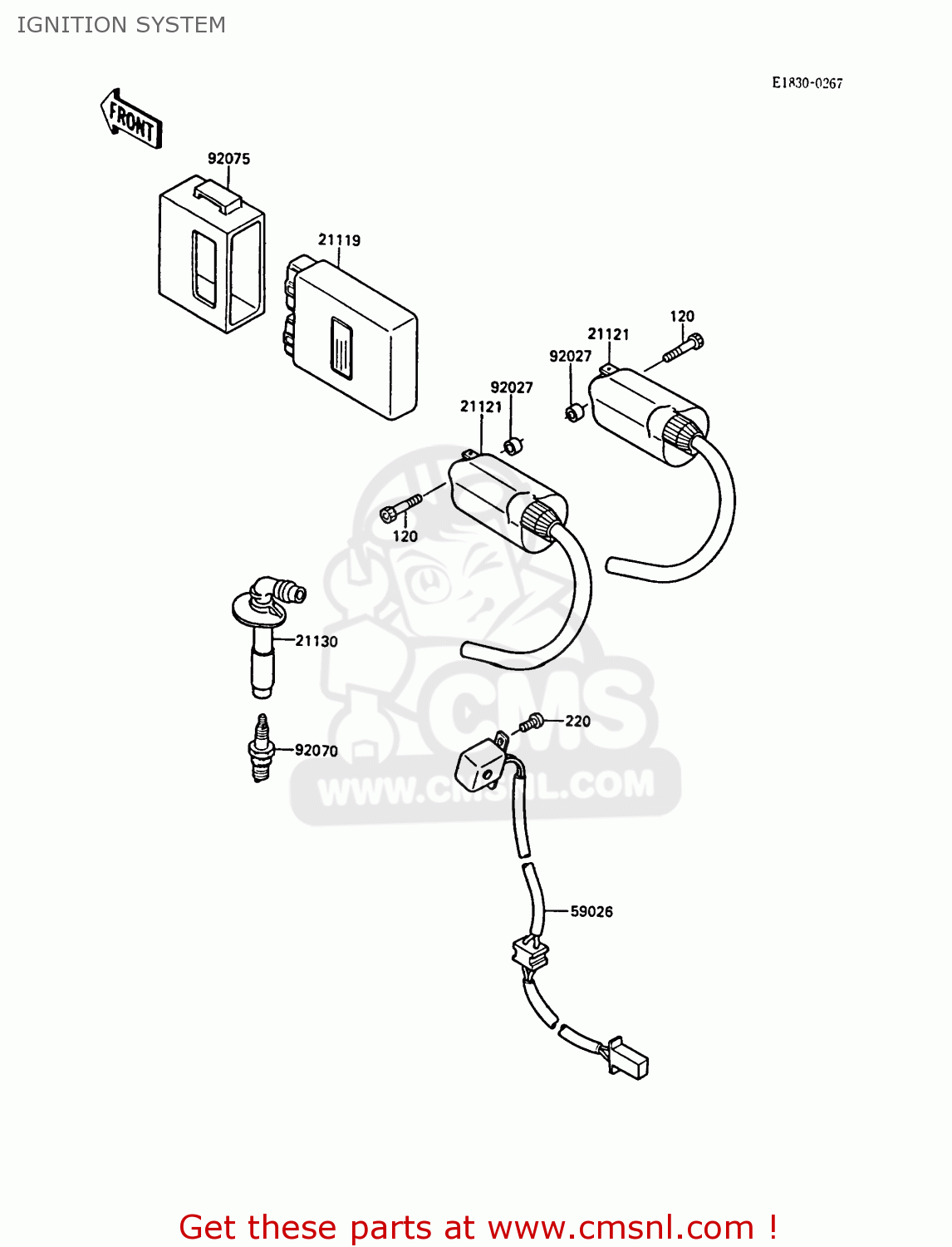 IGNITION SYSTEM EL250B2 ELIMINATOR 1988 FG