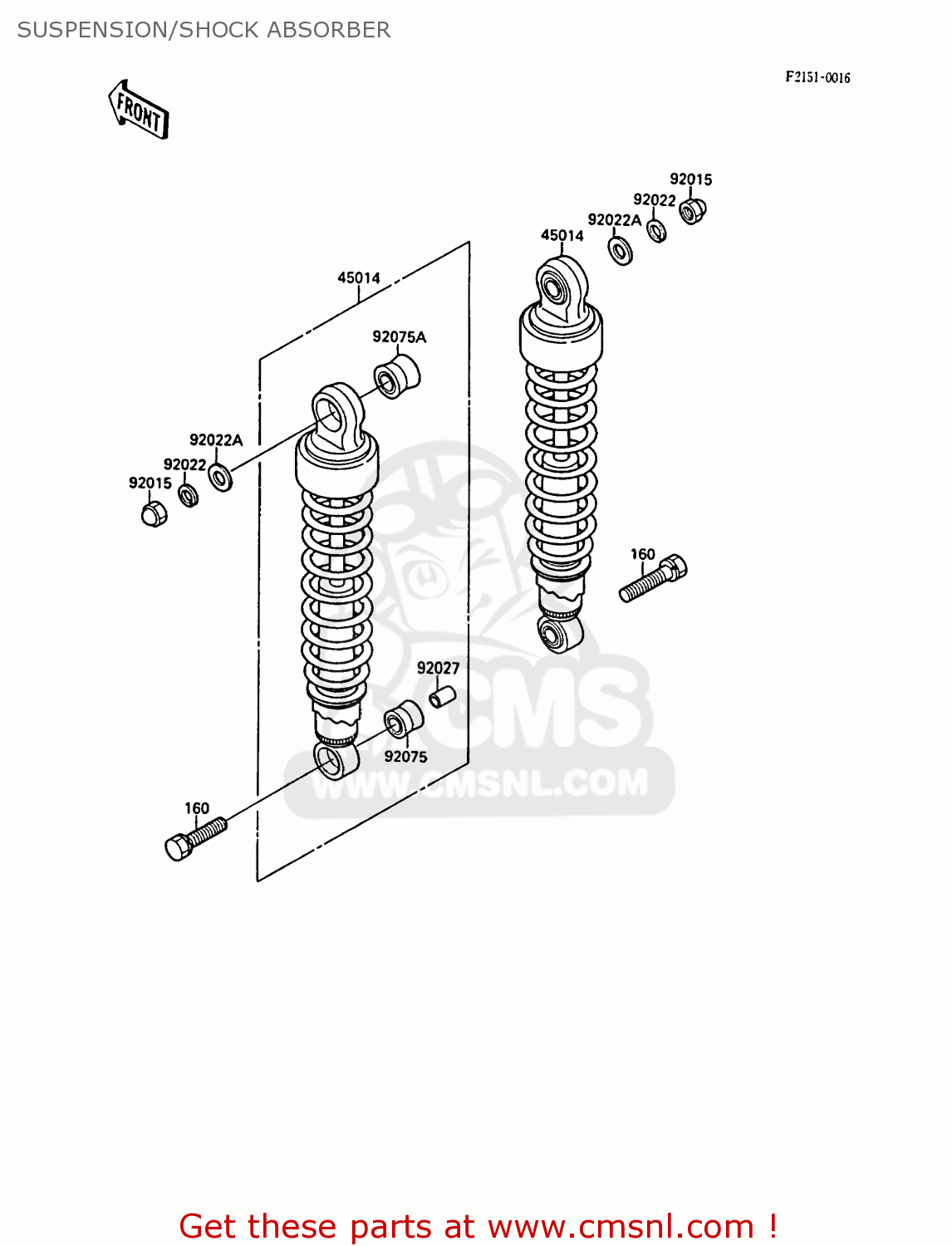 SUSPENSION/SHOCK ABSORBER EL250B2 ELIMINATOR 1988 FG