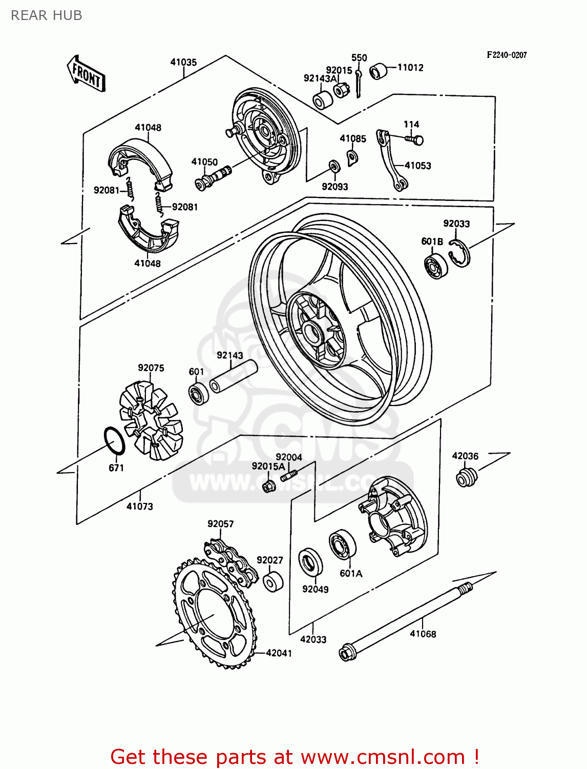 REAR HUB EL250B2 ELIMINATOR 1988 FG