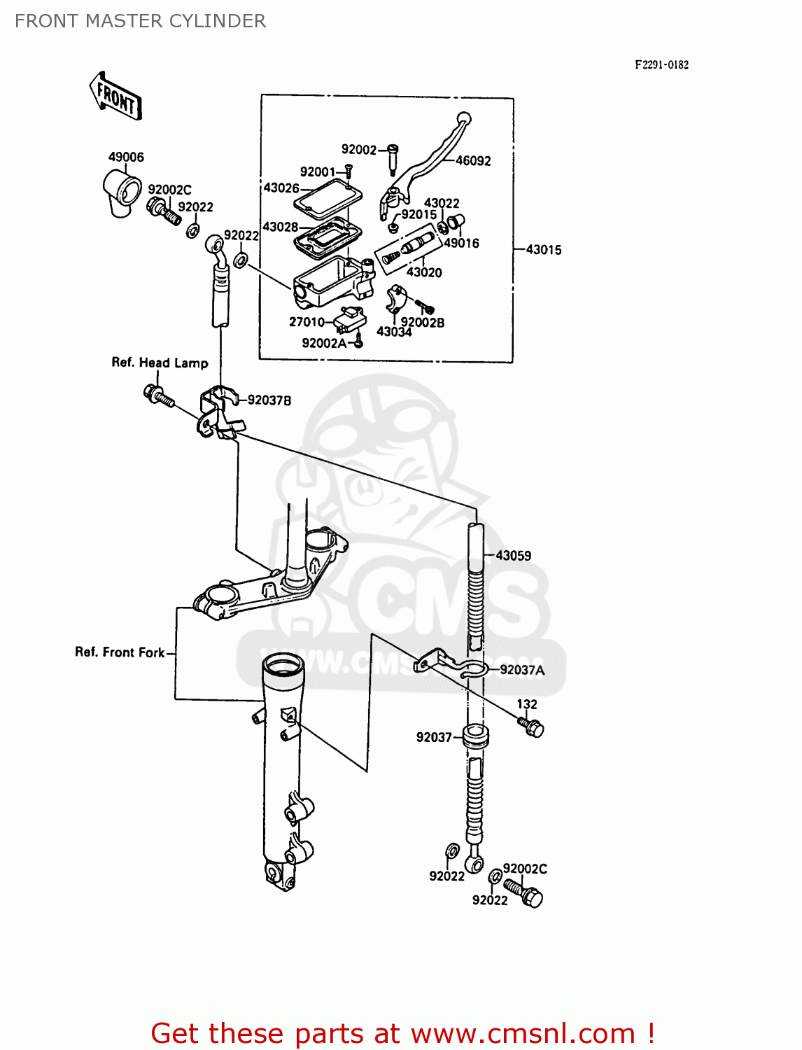 FRONT MASTER CYLINDER EL250B2 ELIMINATOR 1988 FG