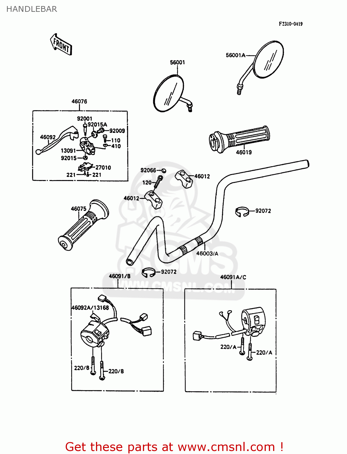 HANDLEBAR EL250B2 ELIMINATOR 1988 FG