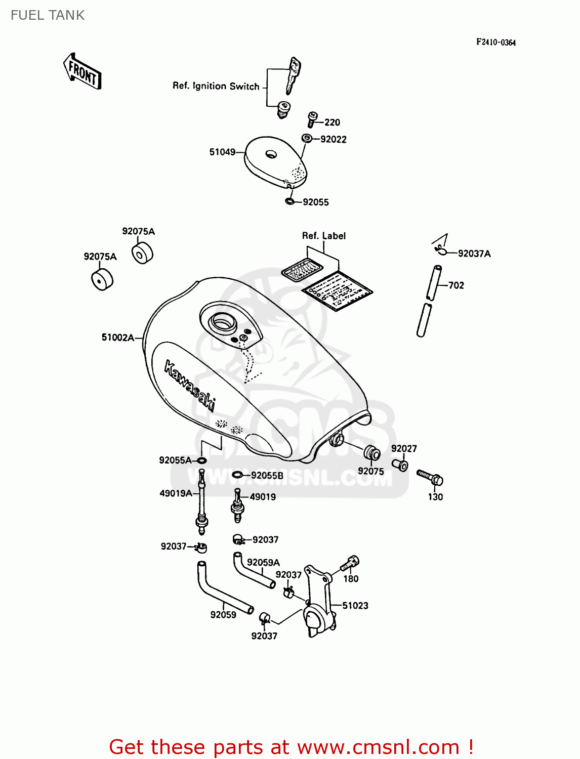 FUEL TANK EL250B2 ELIMINATOR 1988 FG