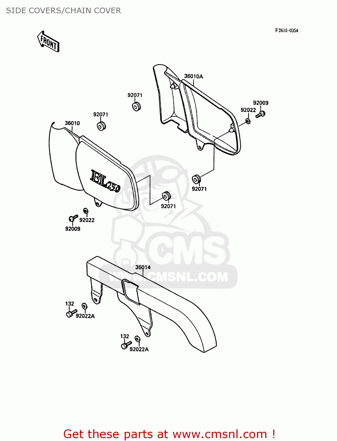 SIDE COVERS/CHAIN COVER EL250B2 ELIMINATOR 1988 FG