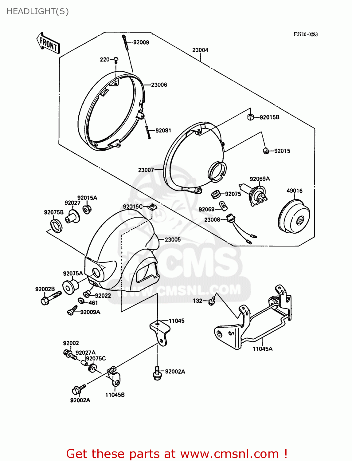 HEADLIGHT(S) EL250B2 ELIMINATOR 1988 FG