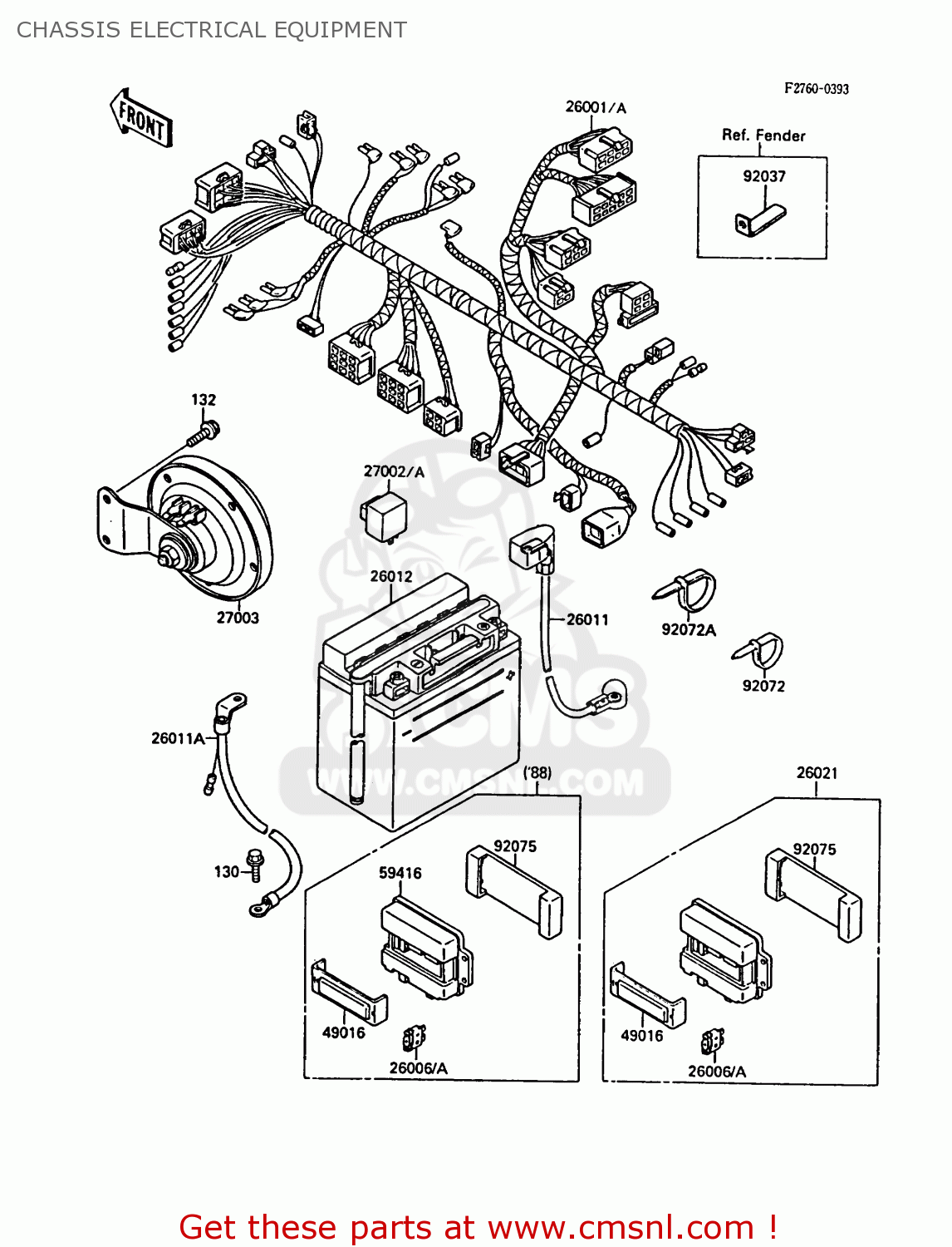 CHASSIS ELECTRICAL EQUIPMENT EL250B2 ELIMINATOR 1988 FG