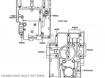 CRANKCASE BOLT PATTERN - EL250B2 ELIMINATOR 1988 FG