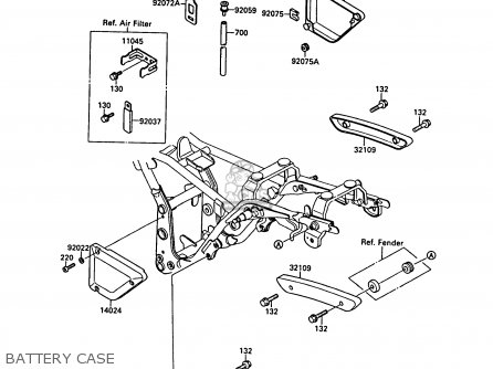 BATTERY CASE - EL250B2 ELIMINATOR 1988 FG