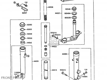 FRONT FORK - EL250B2 ELIMINATOR 1988 FG