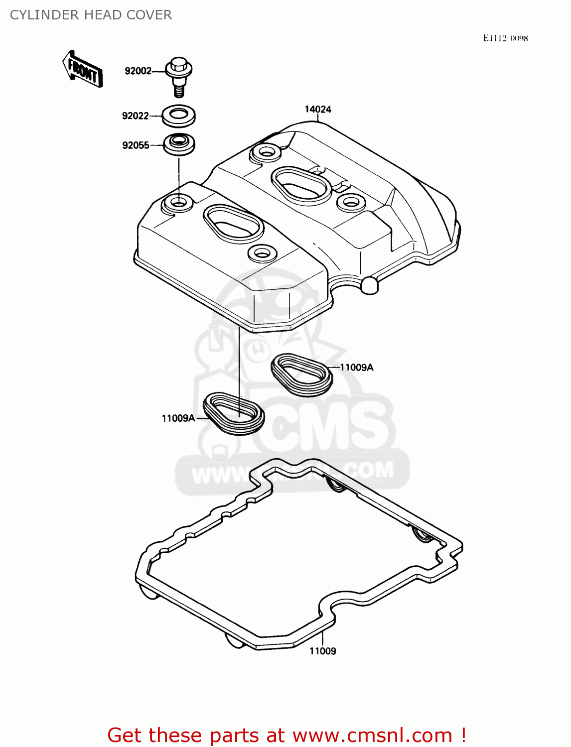 CYLINDER HEAD COVER EL250B2 ELIMINATOR 1988 USA CALIFORNIA