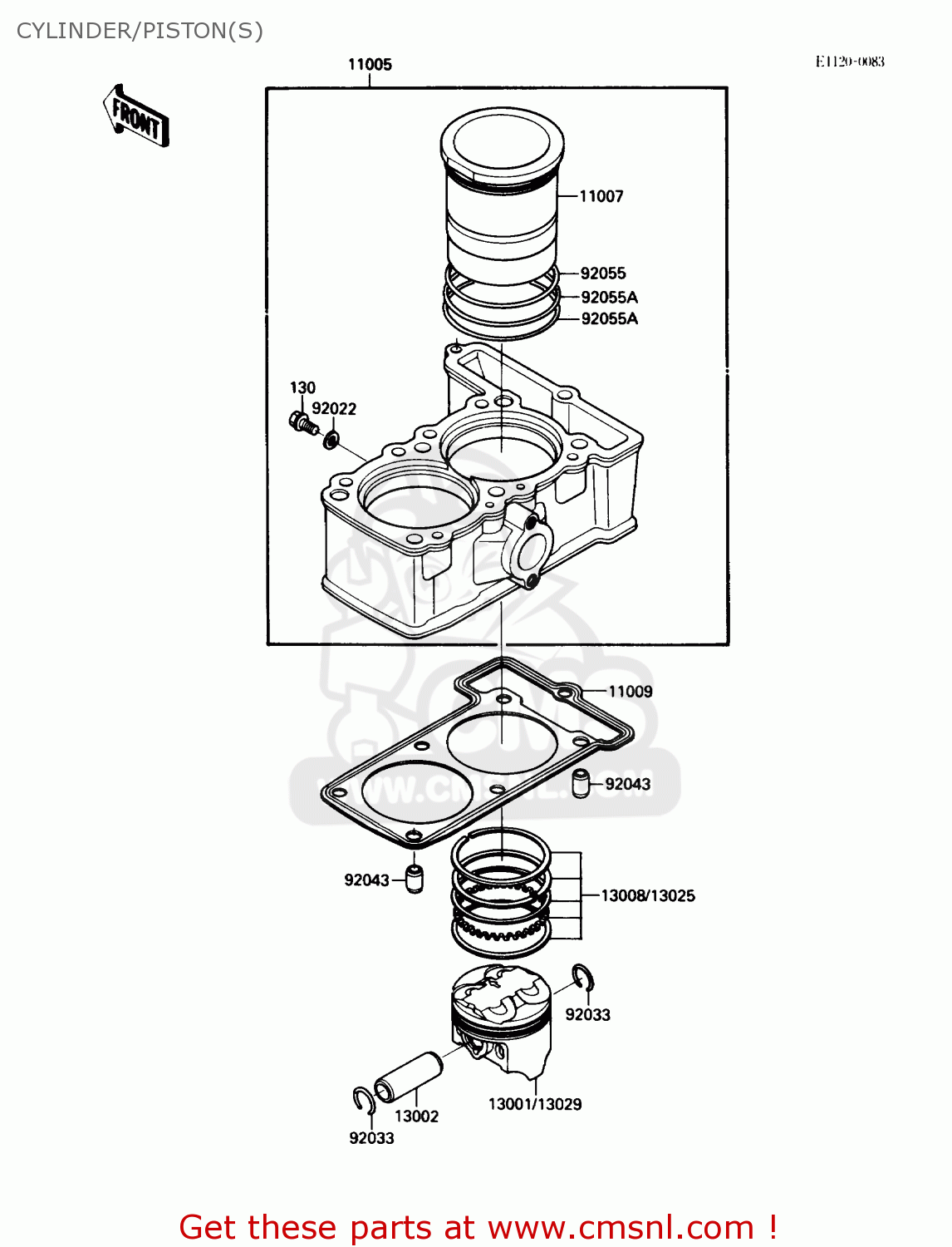 CYLINDER/PISTON(S) EL250B2 ELIMINATOR 1988 USA CALIFORNIA