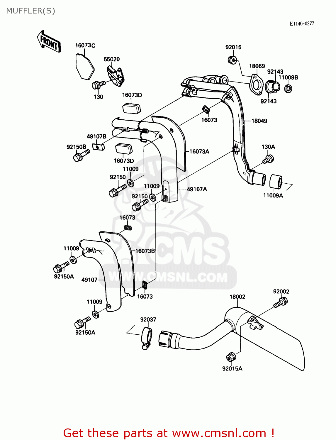 MUFFLER(S) EL250B2 ELIMINATOR 1988 USA CALIFORNIA